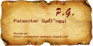 Paleszter Gyöngyi névjegykártya